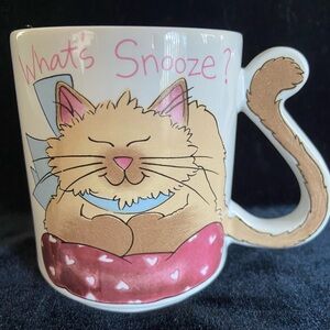 Vintage Japan Mount Clemens Whats Snooze Siamese Cat Mug Tail Handle